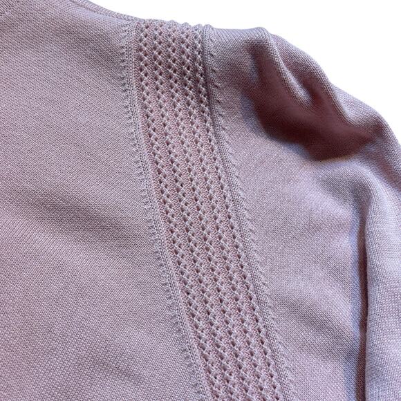 Athleta Evergreen Sweater Medium Light Pink Hooded Pullover - Picture 3 of 6